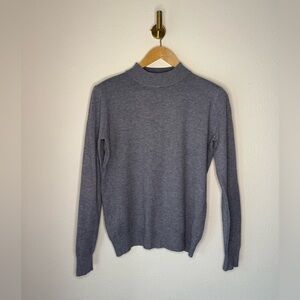 Basic Milano Gray Sweater size XL Soft Stretch Knit Fitted Pullover